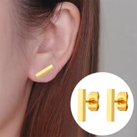 fashion titanium steel earrings geometric rectangular bar simple square shaped personality creative temperament female earrings