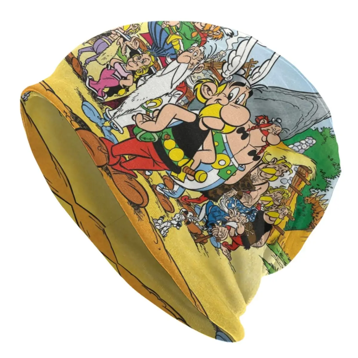 

Шапка-бини в стиле аниме Asterix и Obelix, зимняя теплая шапка, мужские вязаные шапки, уличные шапочки в стиле аниме с мультяшным изображением Getafix, облегающие шапки, шапки