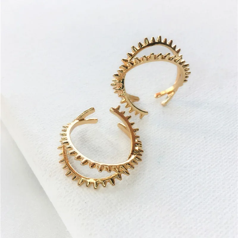 Новые модные простые серьги-клипсы в европейском стиле с позолоченной бронзой