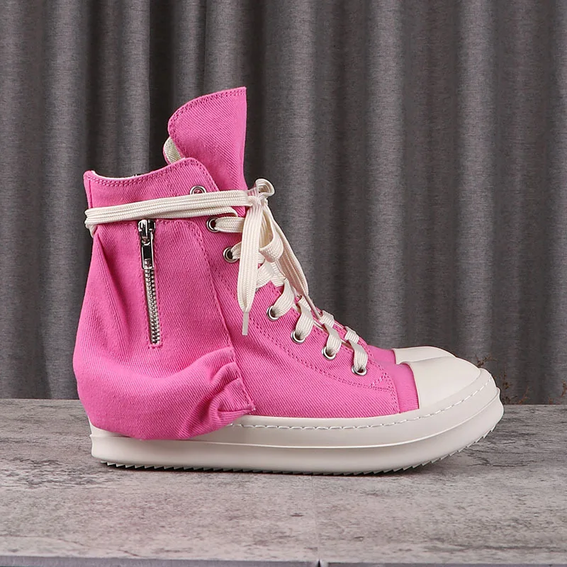 Rick Canvas Shoes Original Men's Casual Shoes Male Sneakers Pocket Designer Shoes Owens Women's Sneakers Pink Women Shoe
