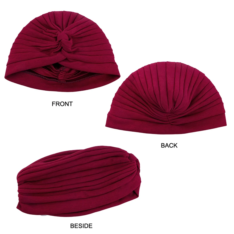 Новая женская утолщенная бамбуковая Шапка-бини с эластичным узлом