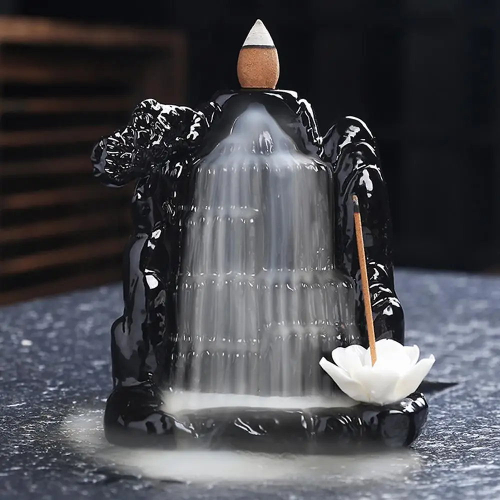 Backflow Incense Burner Waterfall Ceramic Smoke Censer Handicraft Home Decor курильница images - 6