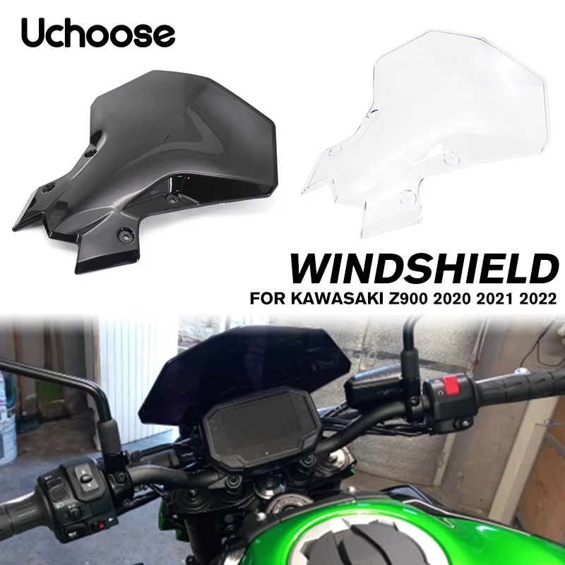 

New Motorcycle Windshield Front Windshield Windshield Lengthened Modified Kawasaki Z900 2020-2022 Two Colors