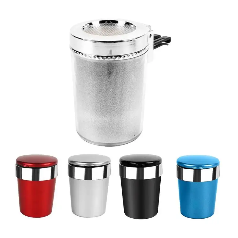 

Ashtray With Lid Car LED Lighting Ashtray Beautiful Mini High Flame Retardant Auto Ashtray Portable For Auto Car Truck Offices