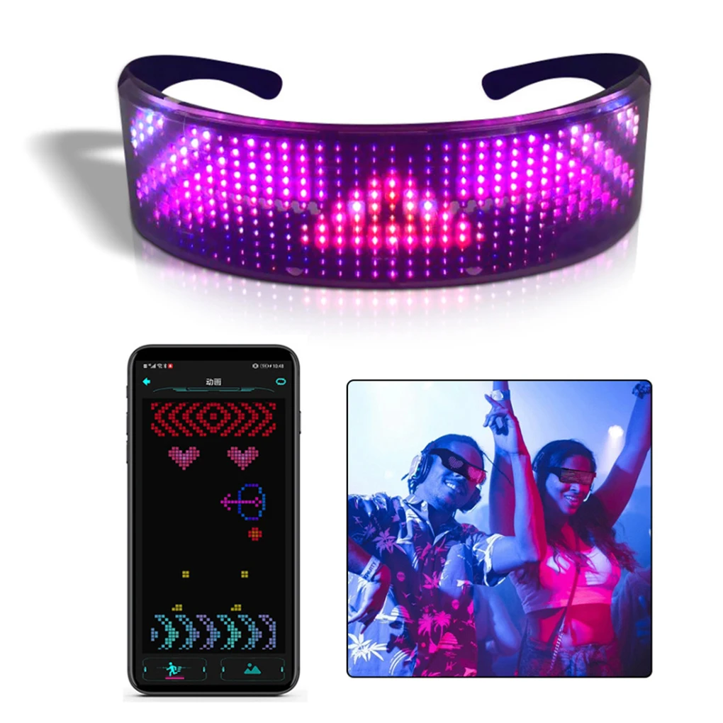 

Colorful Eyeglasses Bluetooth-compatible Eye Glasses APP Control Festival Sunglasses Party Shining Outdoor Night Club