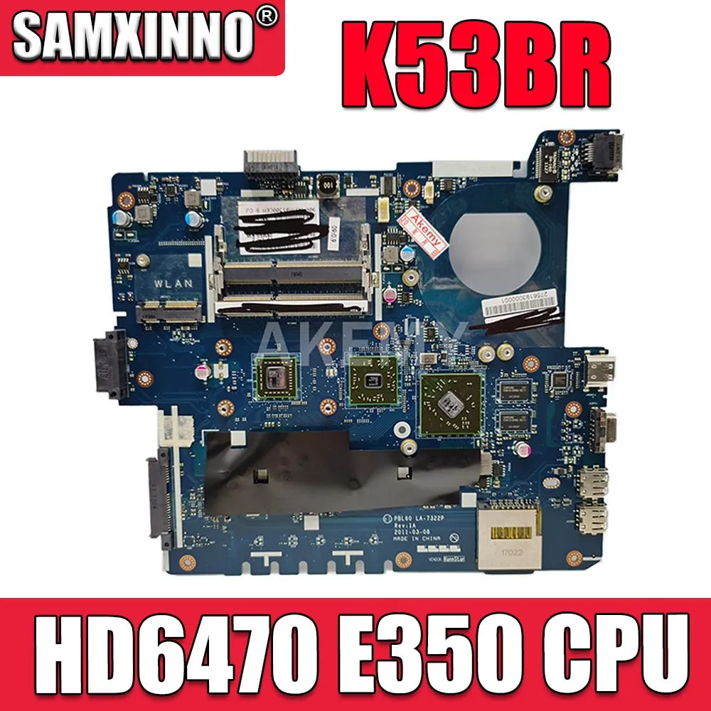 

SAMXINNO K53BR Motherboard For ASUS X53B K53BY K53BR X53BY LA-7322P laptop Motherboard K53B Mainboard HD6470