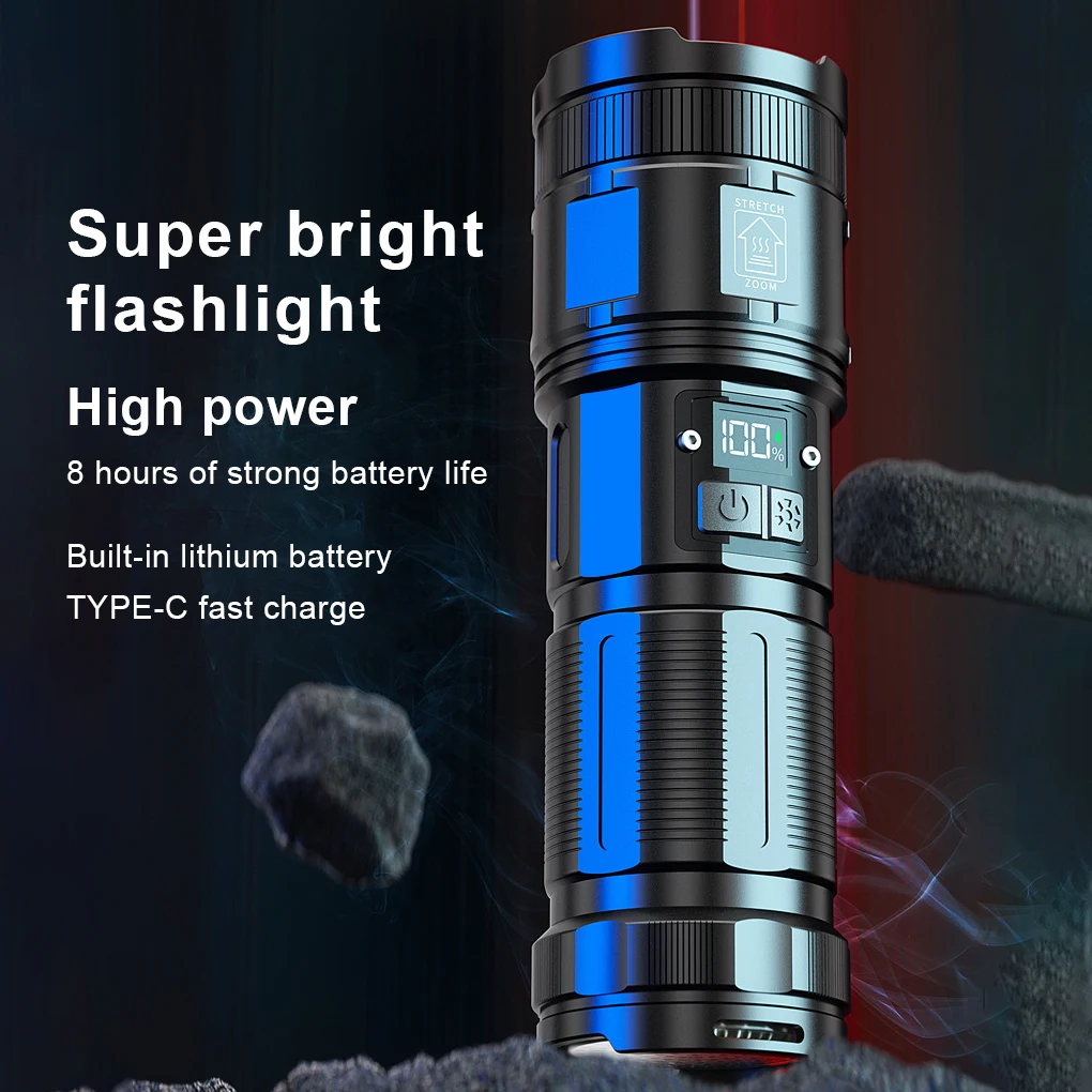

High Brightness Lamp Fishing Flashlight Zoomable Rechargeable Hand Torch
