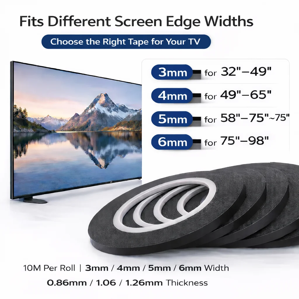 

Двухсторонний скотч для телевизоров 3-6 мм черный