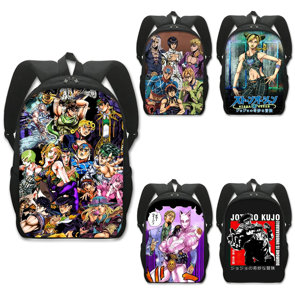 

Anime Jojo Bizarre Adventure Backpack Kujo Kira Yoshikage KILLER QUEEN Teenager School Bags Hip Hop Rucksack Laptop Backpacks