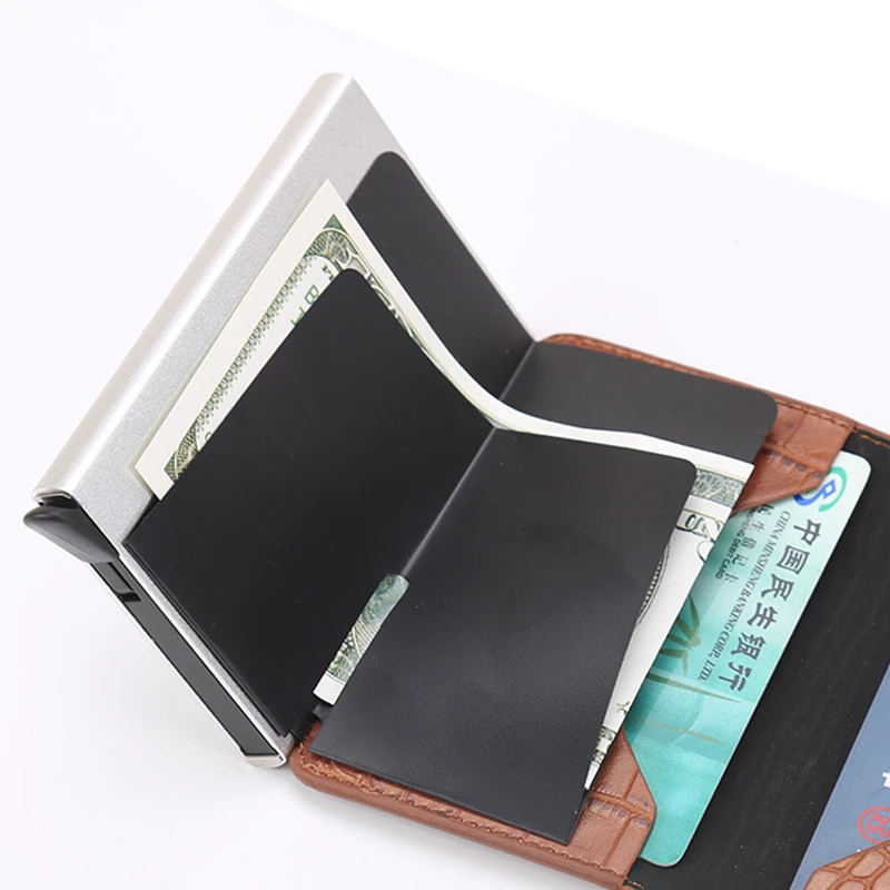Unisex New Credit Card Holder for Men Bank Cards Holders Leather RFID Wallet Mini Money Clips Business Luxury Women Small Purse