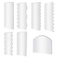 7pcs clear acrylic cake scraper decorating comb set cake icing scraper smoother toolset for kitchen for diy cake