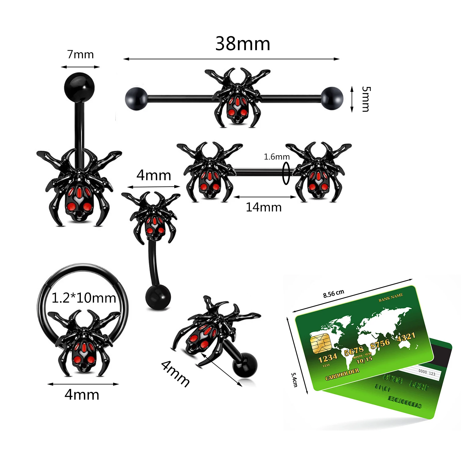 Женское кольцо для пирсинга живота из нержавеющей стали 1 шт.