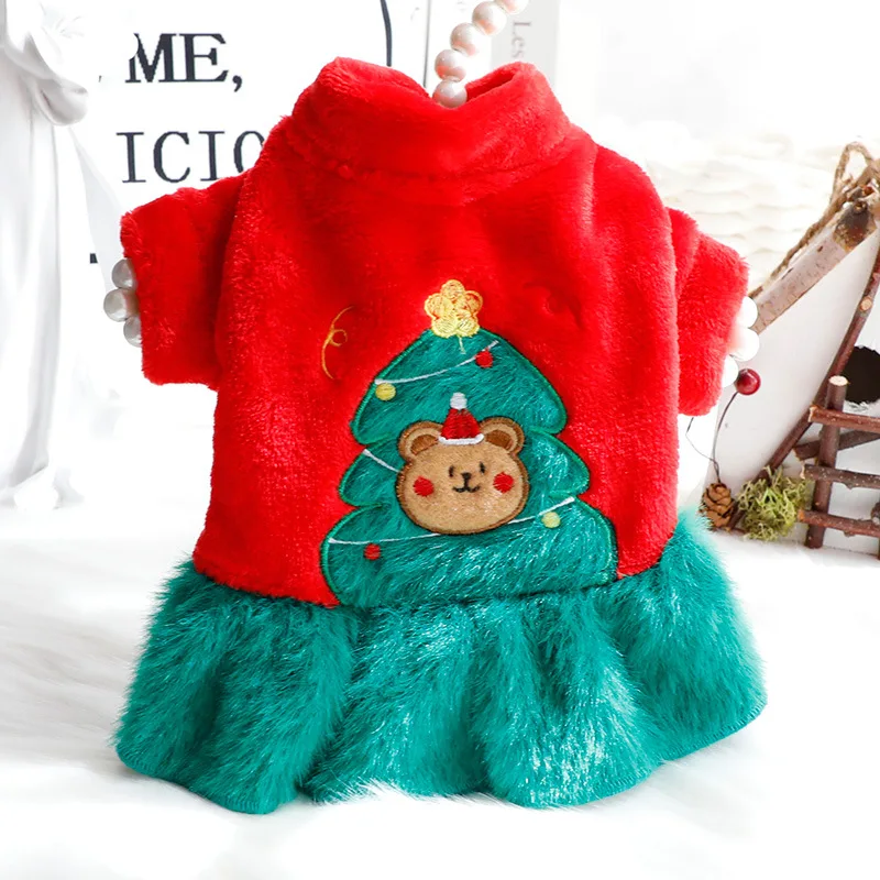

Мультяшная Рождественская Одежда для собак, новогоднее платье принцессы, одежда для собак и кошек, кавайная теплая Модная осенне-зимняя одежда для чихуахуа