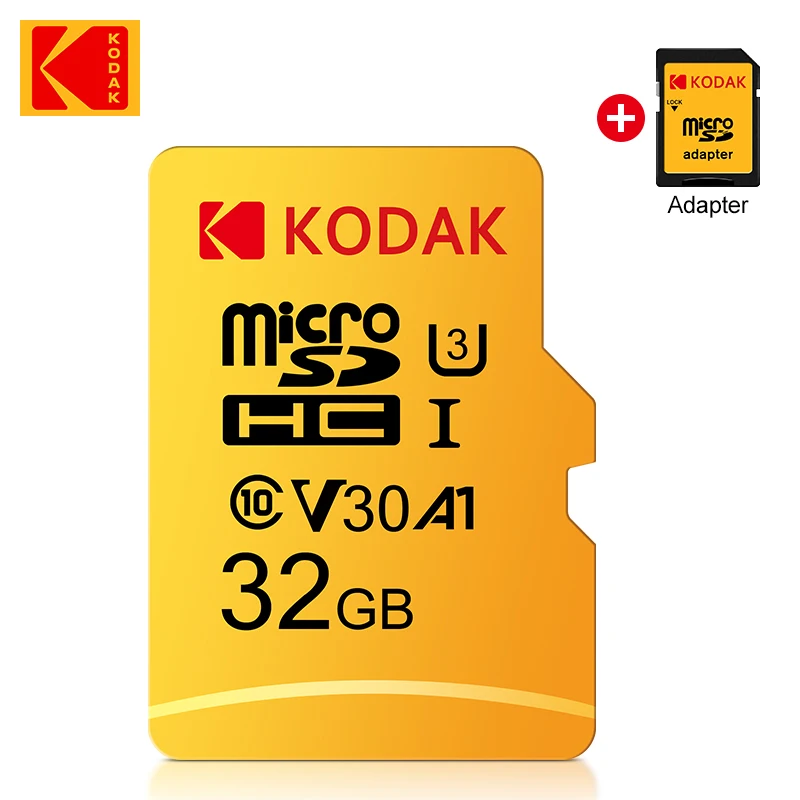 

2PCS KODAK Ultra Memory Card 32GB A1 U3 4K Micro SD 32g SDHC Microsd UHS-I C10 TF Performance Flash Original Minisd with Adapter