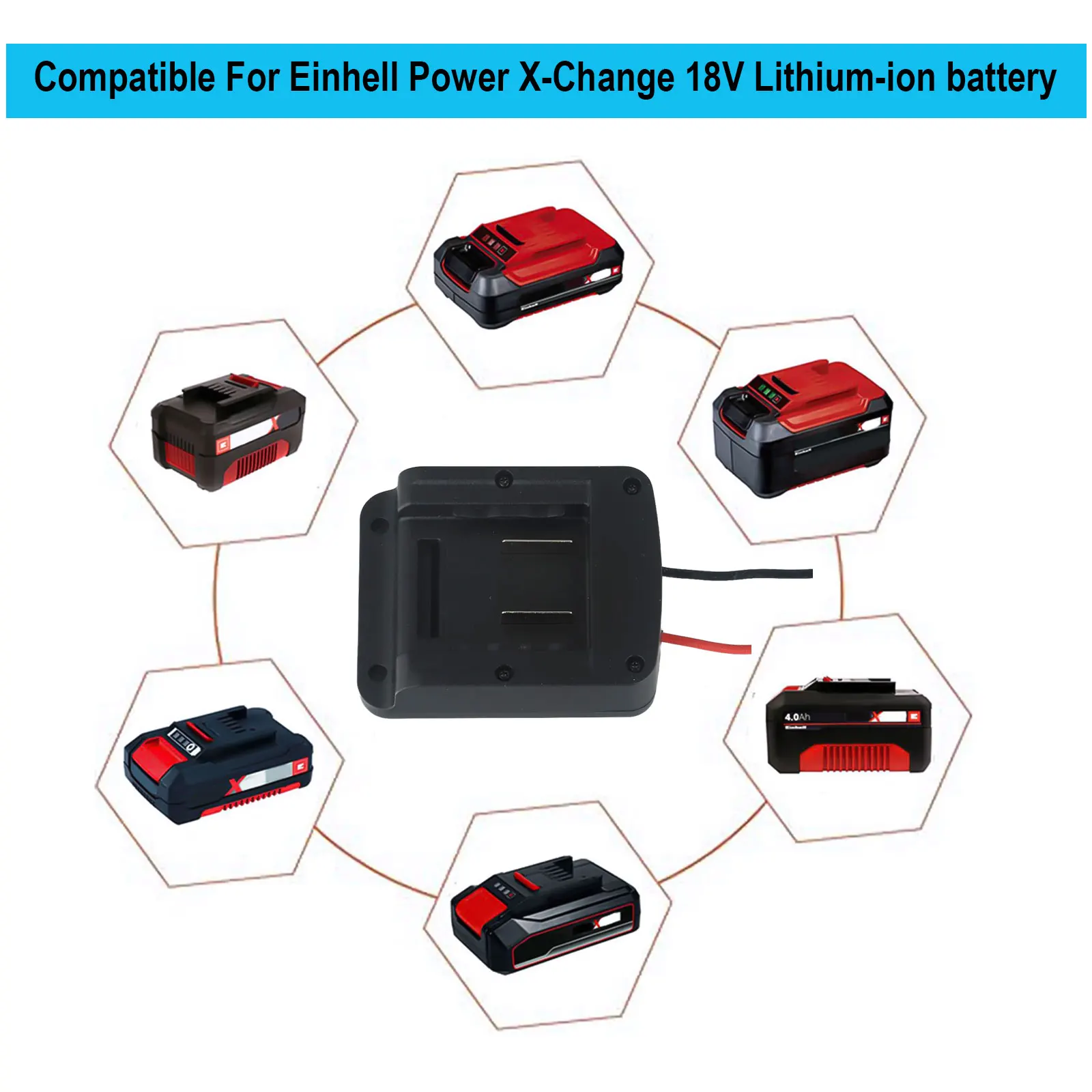 Обтекаемый аккумуляторный кабель выходной адаптер для Einhell и Ozito 18 В литий-ионный