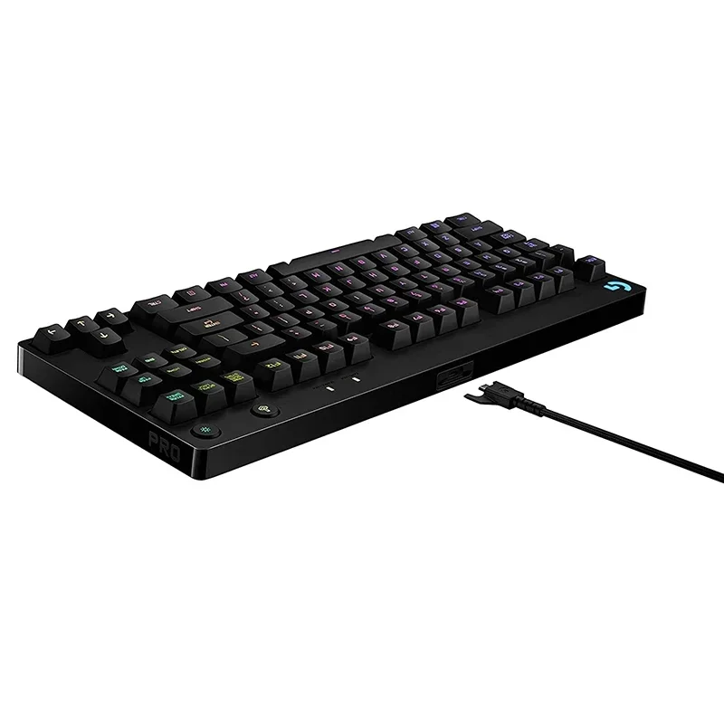 Проводная игровая клавиатура G PRO голубая GX с клавишами программируемая RGB без