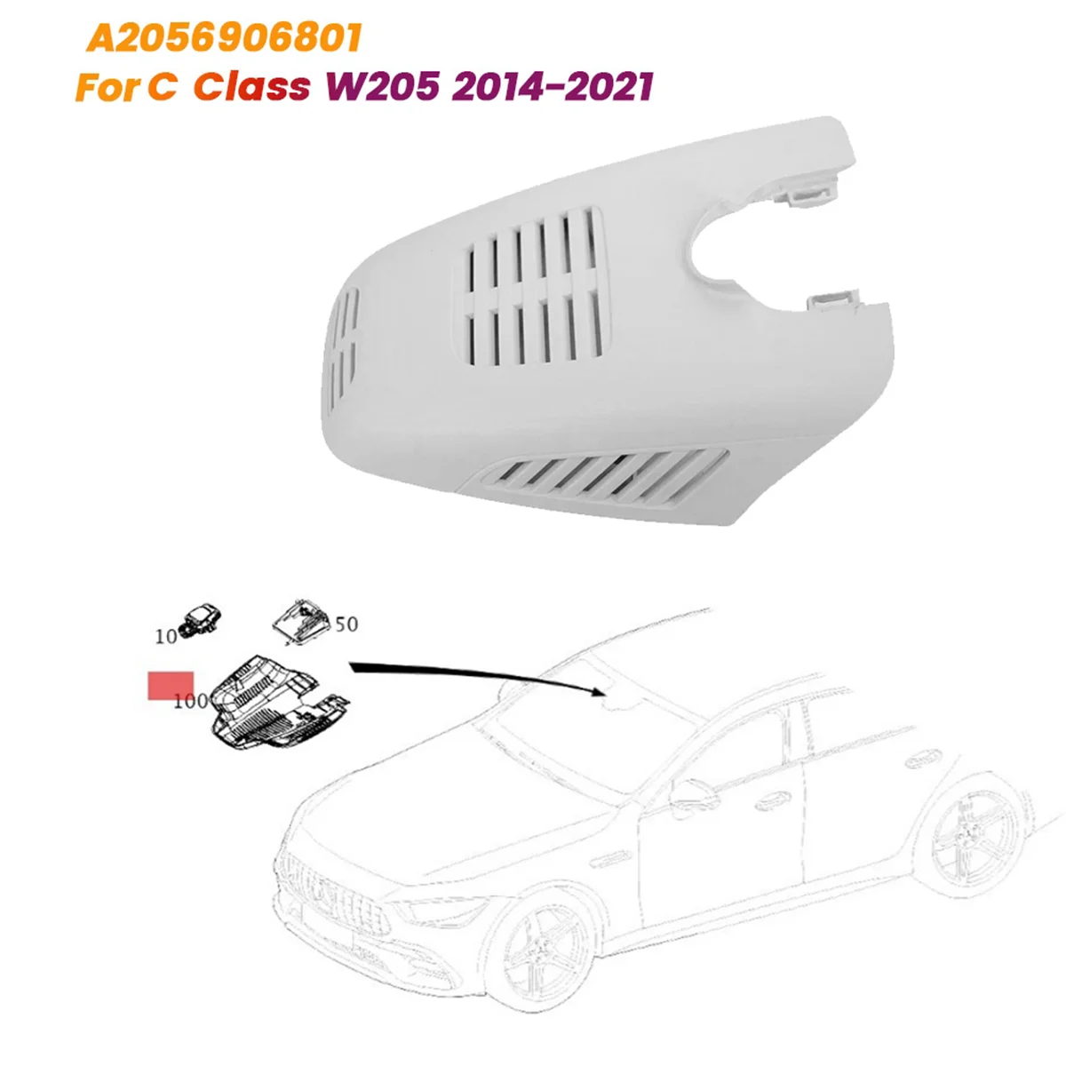 Чехол для салона автомобиля C-Pillar N/S A2056906801 Mercedes Benz C Class W205 2014-2021 серый