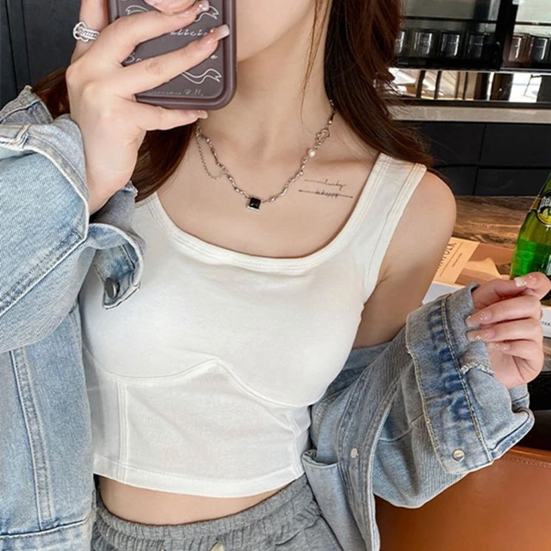 

Sports Bra Crop Top Women Camis Basic Vest Backless Seamless Streetwear Elastic Sleeveless Casual Tank Tops Female Dropshipping