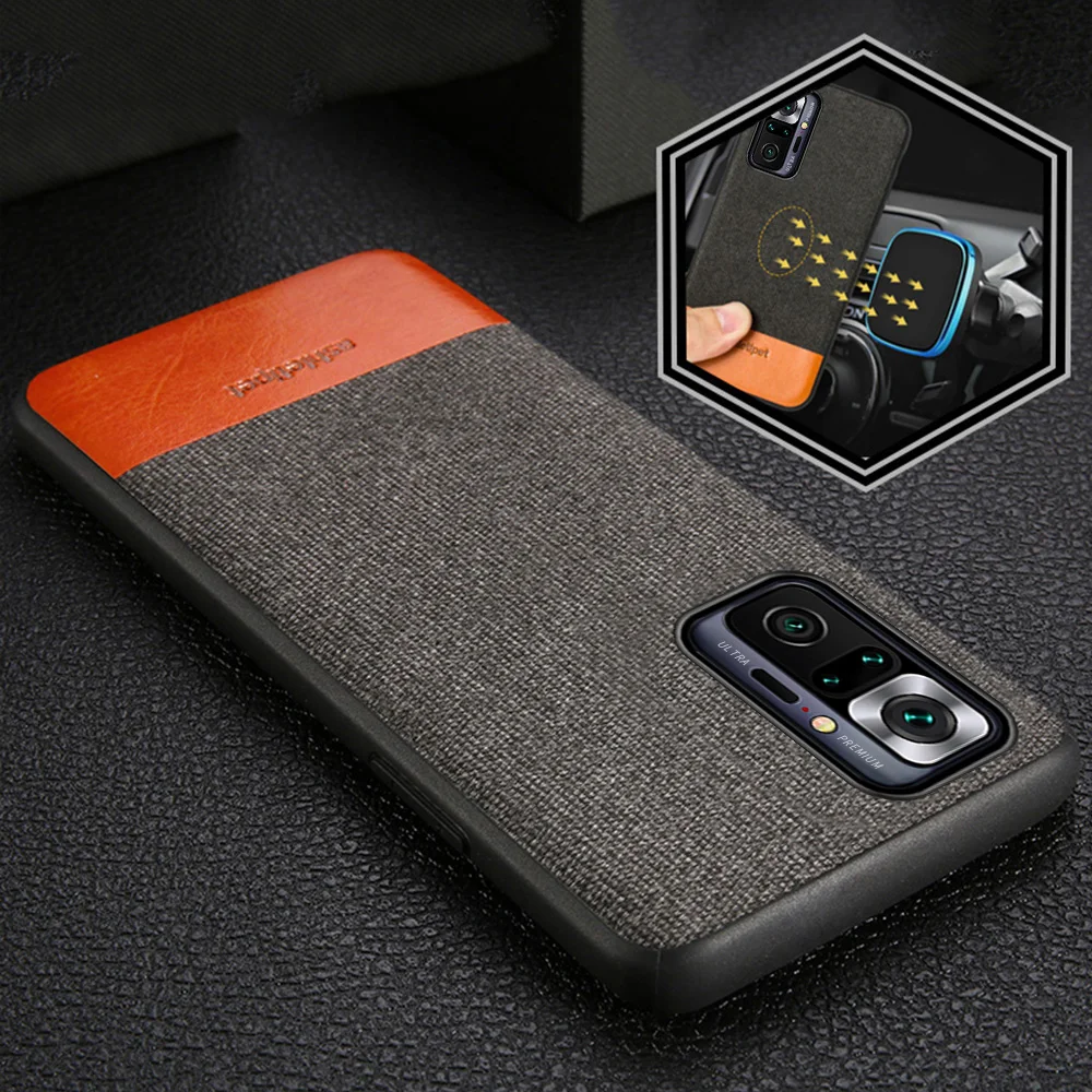 

Fabric Man business magnetic case For Redmi note 10 pro 11 pro 10S 9 canvas cover For xiaomi Mi 11T Pro 11 ultra 12 Poco x3 pro