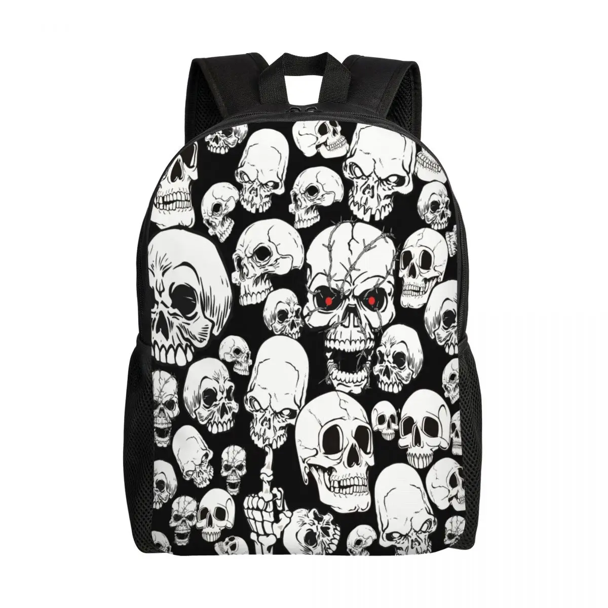 

Рюкзак на плечо унисекс, повседневный походный ранец с черепом и красными глазами, школьная дорожная сумка для ноутбука