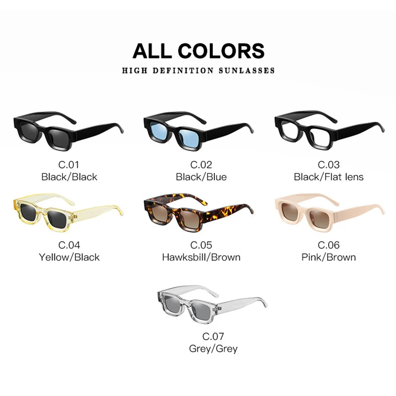Trend Fashion Small Square Polarized Sunglasses Women Ins Popular Retro Punk Men's Trending Shades For Men UV400 |