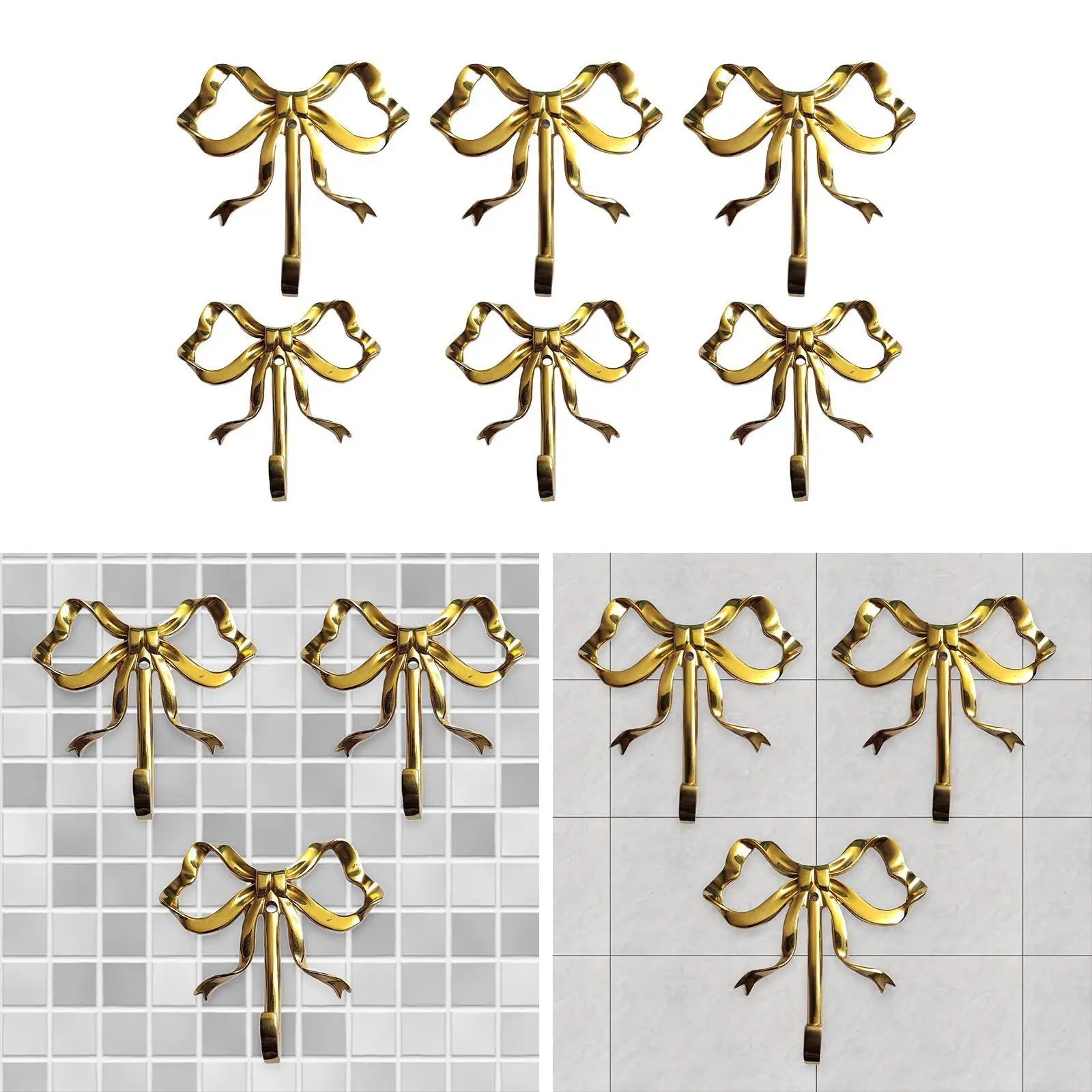 3 шт. настенные крючки с узлом-бабочкой художественные вешалки модный декор для