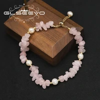 glseevo pink crystal natural tahitian pearls adjustable bracelet for women retro classic exquisite luxury jewelry bridal gifts
