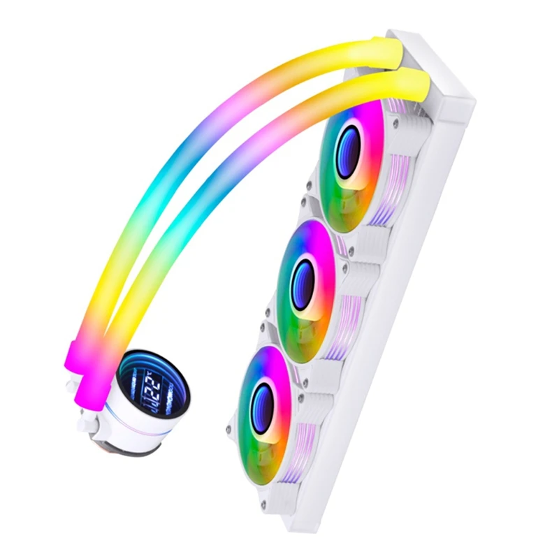 Water Cooler 360Mm ARGB Cpu For Lga2011v3 1200 AMD AM4 IWONGOU Pc Cooling Temperature Display