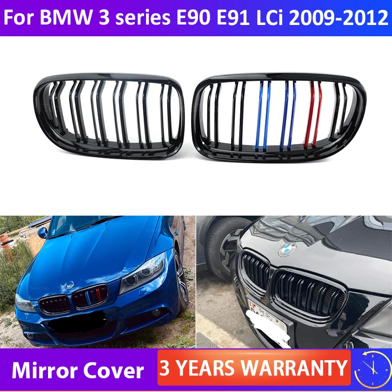 

Replacement Double Slat Black Grilles High Quality Car Front Bumper Kidney Grille For BMW 3 Series E90 E91 LCi 2009-2012 2010