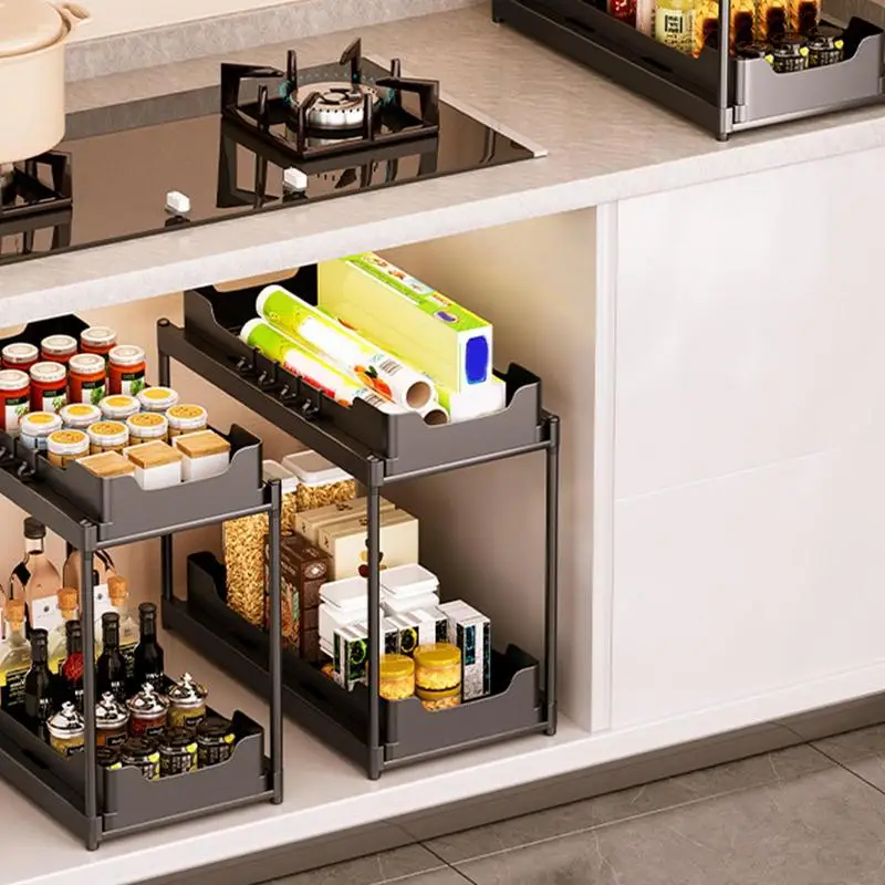 Органайзеры под раковину и скользящая корзина для хранения органайзер