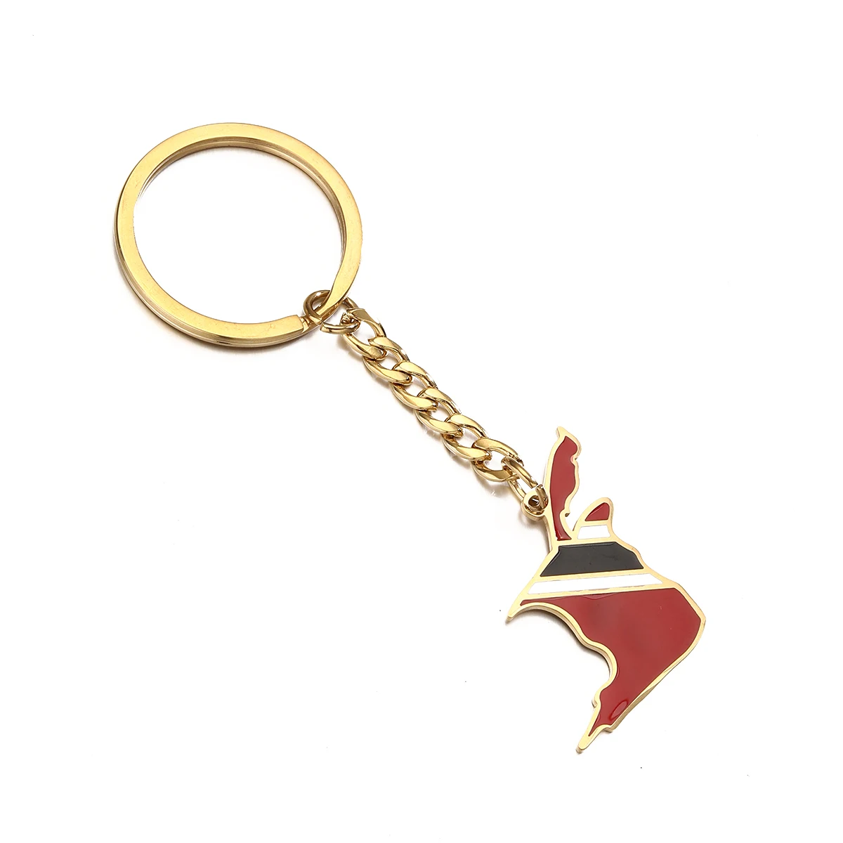 

Stainless Steel Trinidad and Tobago Map Flag Pendant Necklace Keychain Ethnic Jewelry