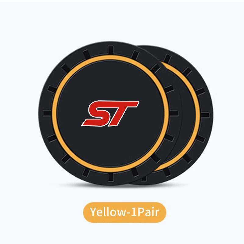 

2 шт. автомобильный силиконовый коврик для чашки с водой, противоскользящий коврик для напитков для Ford ST Focus mk2 mk3 Fiesta mk7 Ranger Mondeo mk4 S-MAX Kuga