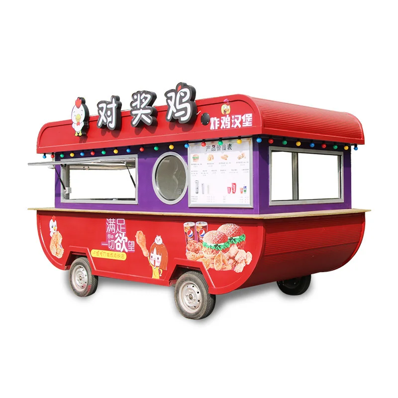Australian Standard Food Cart Kiosk Ice Cream Truck New Design Boat Shape Outdoor Street Hotdog Food Trailer Crepe For Sale USA