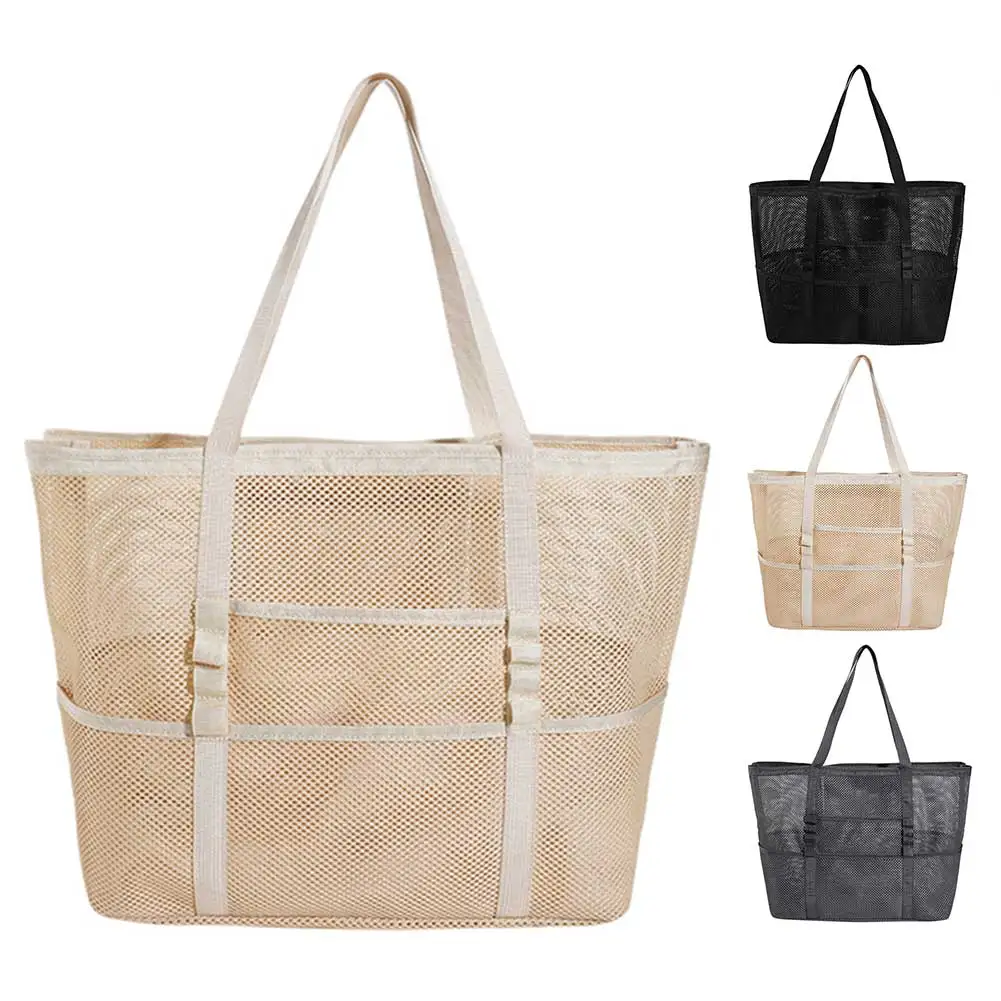 

Female Shoulder Bag Soft Hollow Mesh Composite Shoulder Bag Large Capacity Women Durable Wear Resistance Open Ladies Shopping
