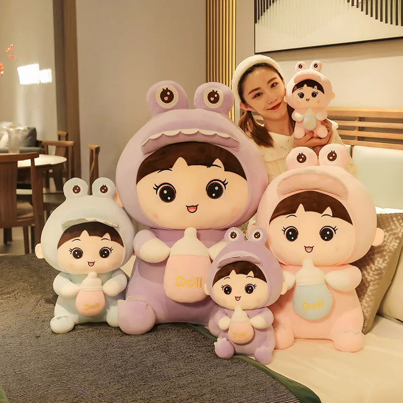 

Cute transformation bottle doll doll creative soft plush toy home furnishings transformed into dinosaur doll