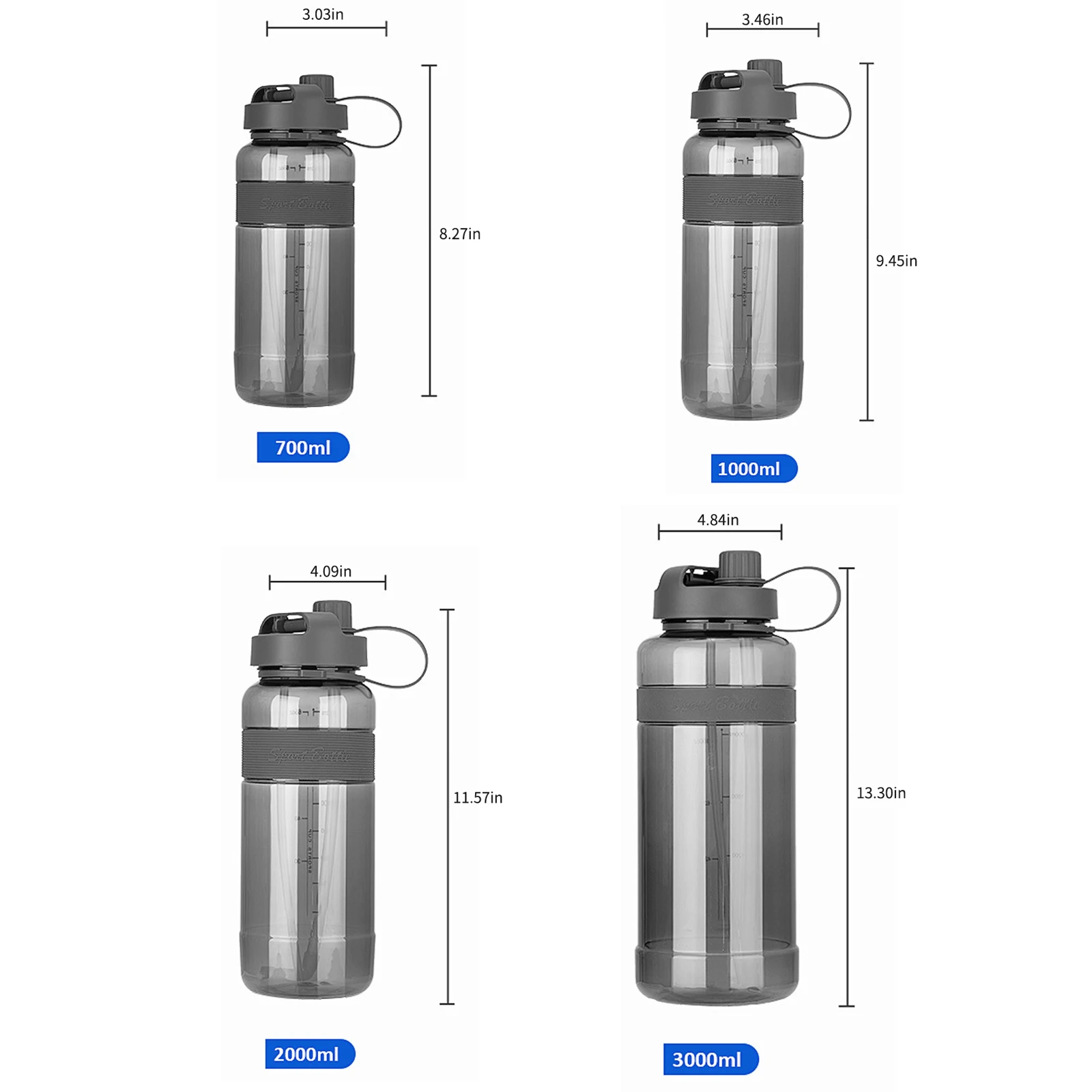 Спортивная бутылка для воды объемом 3 литра портативная чашка с соломинкой
