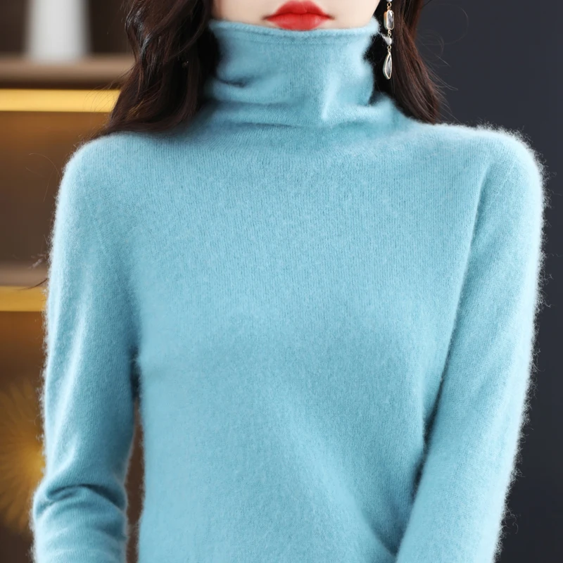 

Cashmere Sweater High Collar Women Autumn Winter Casual Bottoming Knitte Pullover Female Chic Loose Solid Wool Turtleneck Jumper