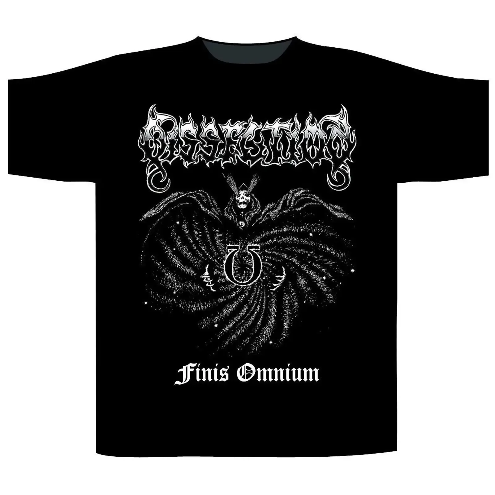 Фото Футболка Dissection Finis Omnium Band, официальный мерч, винтажный стиль, с эффектом потертости, дизайнерская одежда, дышащая, стильная, для мужчин. №1