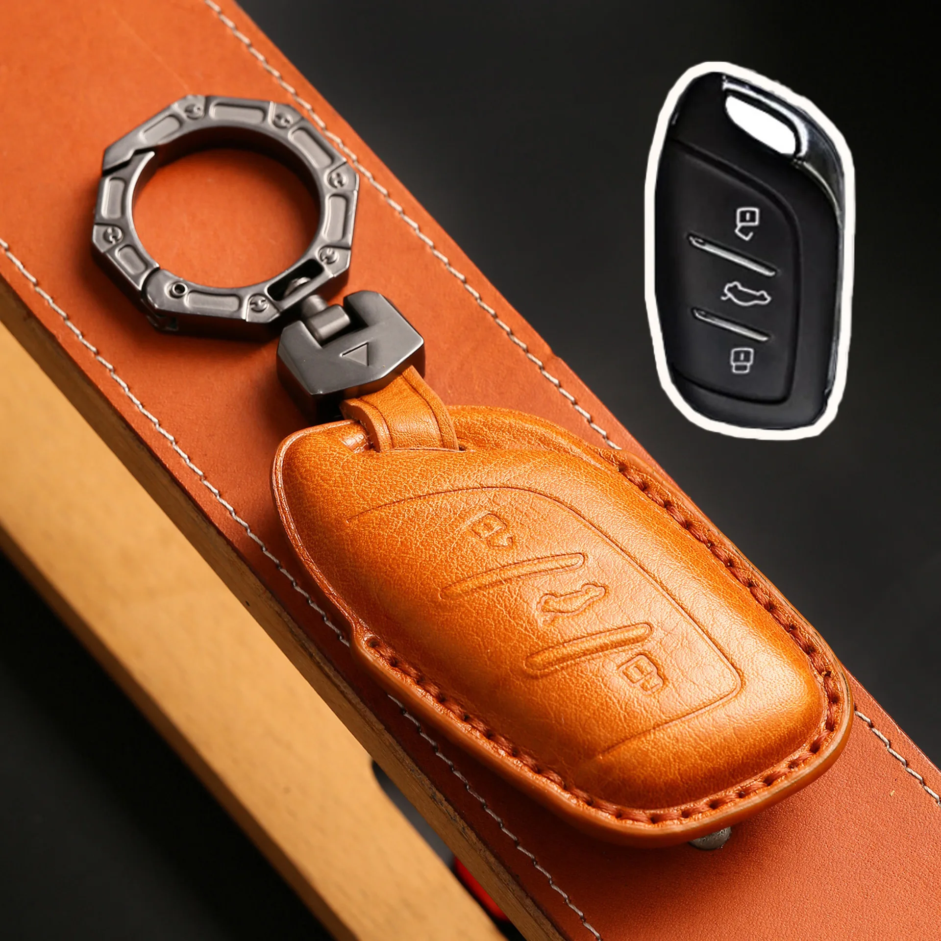 

Luxury Leather Car Key Case Cover Fob Shell for MG4 MG5 MG6 MG ZS EV HS EHS ZX GT Roewe RX3 RX8 ERX5 RX5 I6 I5 Accessories