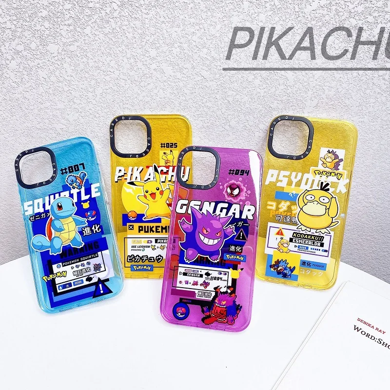 

Чехол для телефона Kawaii Pokemon Pikachu Psyduck милый мультяшный персонаж Сквиртл аниме Девочка Сердце iPhone 12/13 Pro/14 ProMax игрушка для девочек