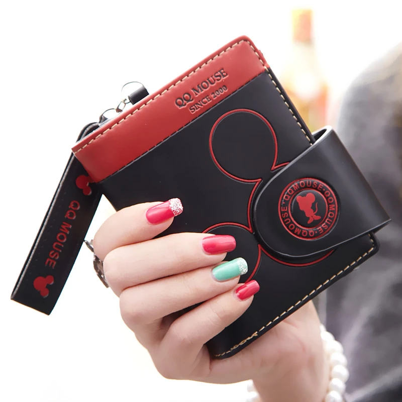 

Women Small Wallets Cute Design PU Leather Female Zipper Hasp Wallets Short Ladies Purses for Money Card Coin