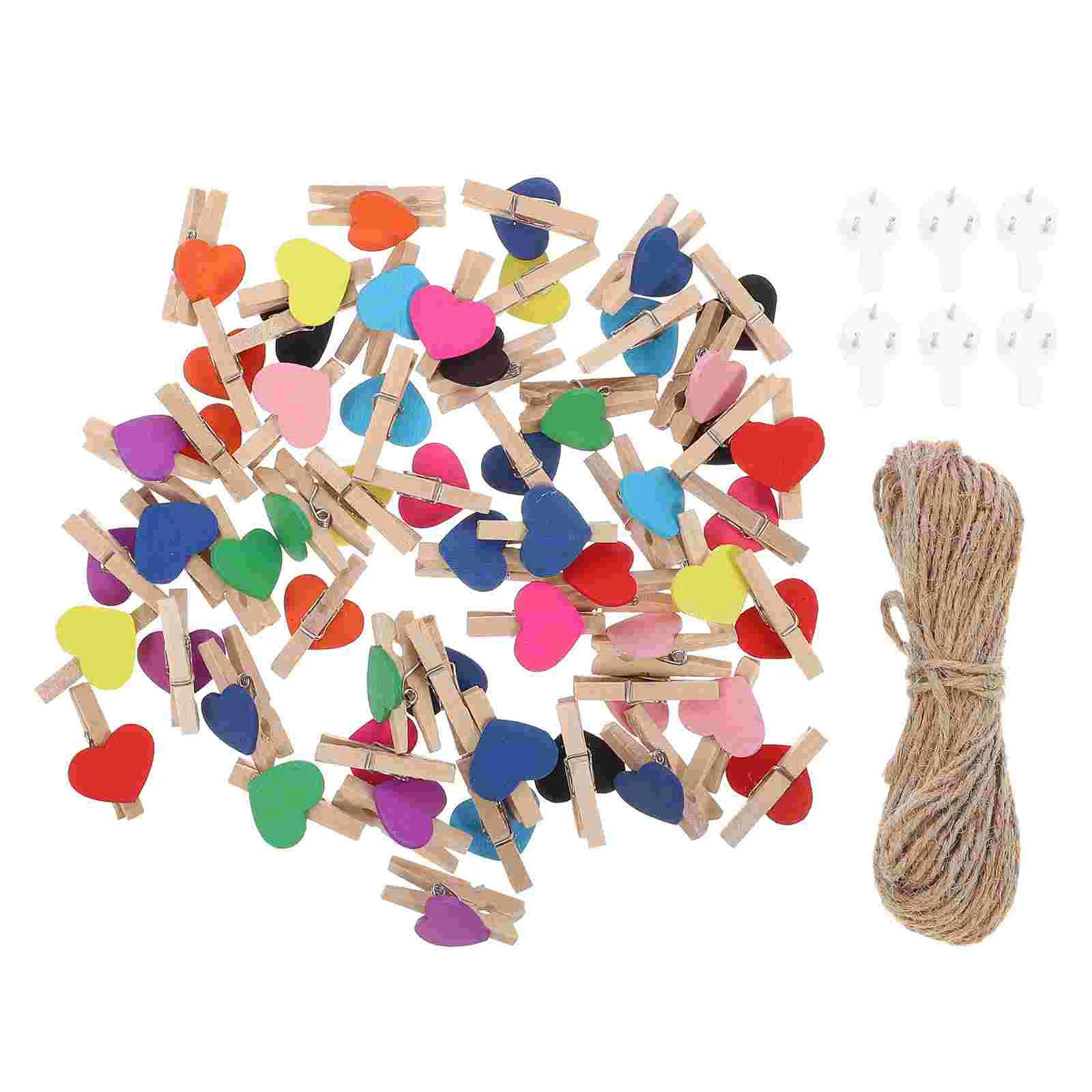 

50Pcs Photo Clip Wooden Lovely Photo Clips Photo Mini Clip Wooden Clips for Decoration Wedding