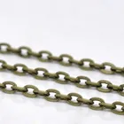Фурнитура DoreenBeads из железного сплава для кабельной цепи, античная бронза, сделай сам, изготовление ожерелья украшения, подарки, аксессуары 4x3 мм, 10 м