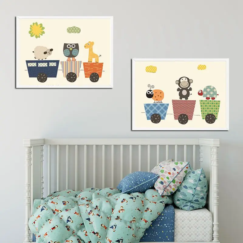

Hot Selling Cartoon Animal Giraffe Elephant Alphanumeric Decoration Children's Room Living Room Bedroom Hanging Pictures