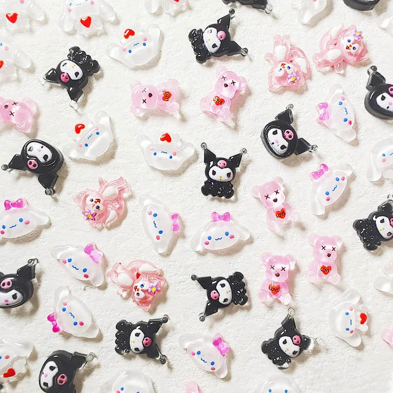 

Кавайная серия Sanrio Kuromi My Melody Cinnamorol Hello Kitty Новые полимерные Мультяшные аксессуары для наращивания ногтей
