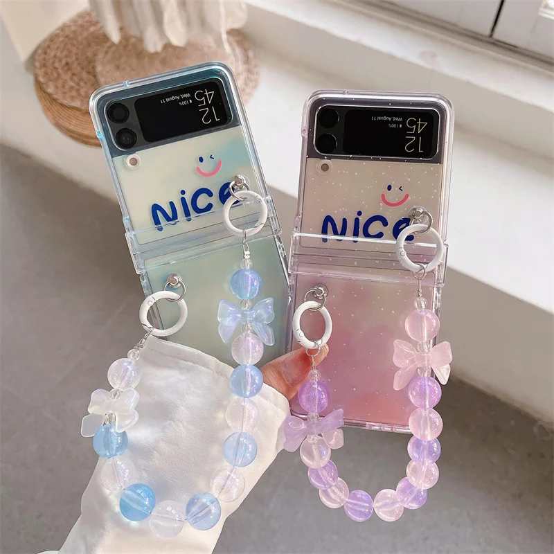 

Nice Minimalist and Transparent Phone Case for Samsung Galaxy Z Flip 3 Z Flip 4 Hard PC Back Cover for ZFlip3 ZFlip4 Case Shell