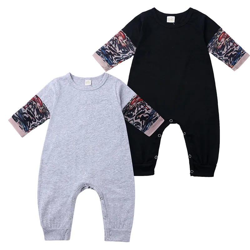 Newborn Infant Baby Romper Patchwork Baby Romper Tattoo Sleeves Autumn New Born Baby Clothes Jumpsuit  Newborn Baby Clothes
