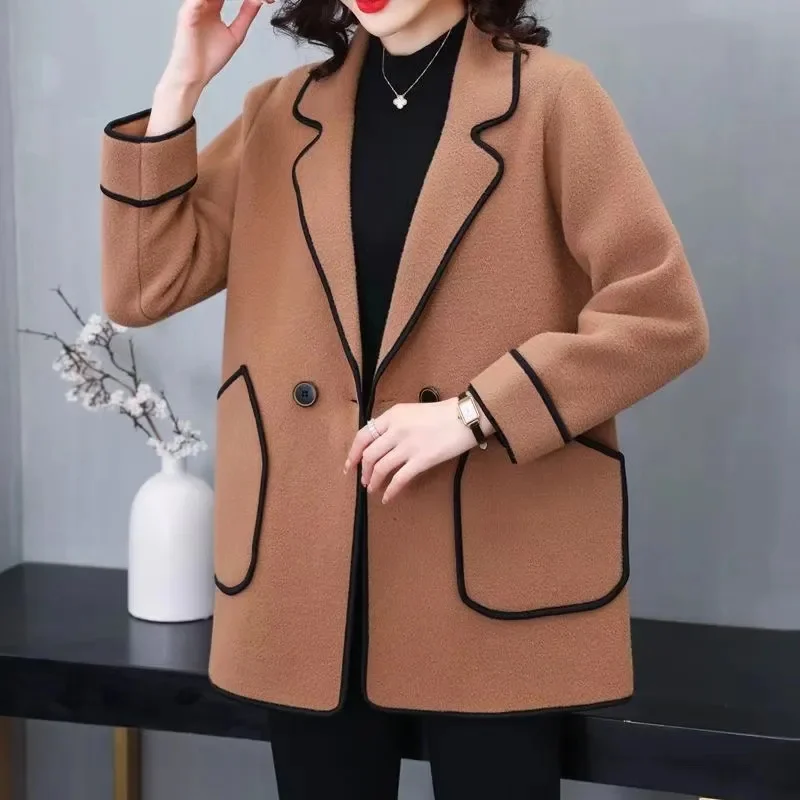 

New Fashion Mother Autumn Knitted Coat Women Clothes High Quality Middle-Aged Elderly Wool Jacket Female Loose Outerwear H2566