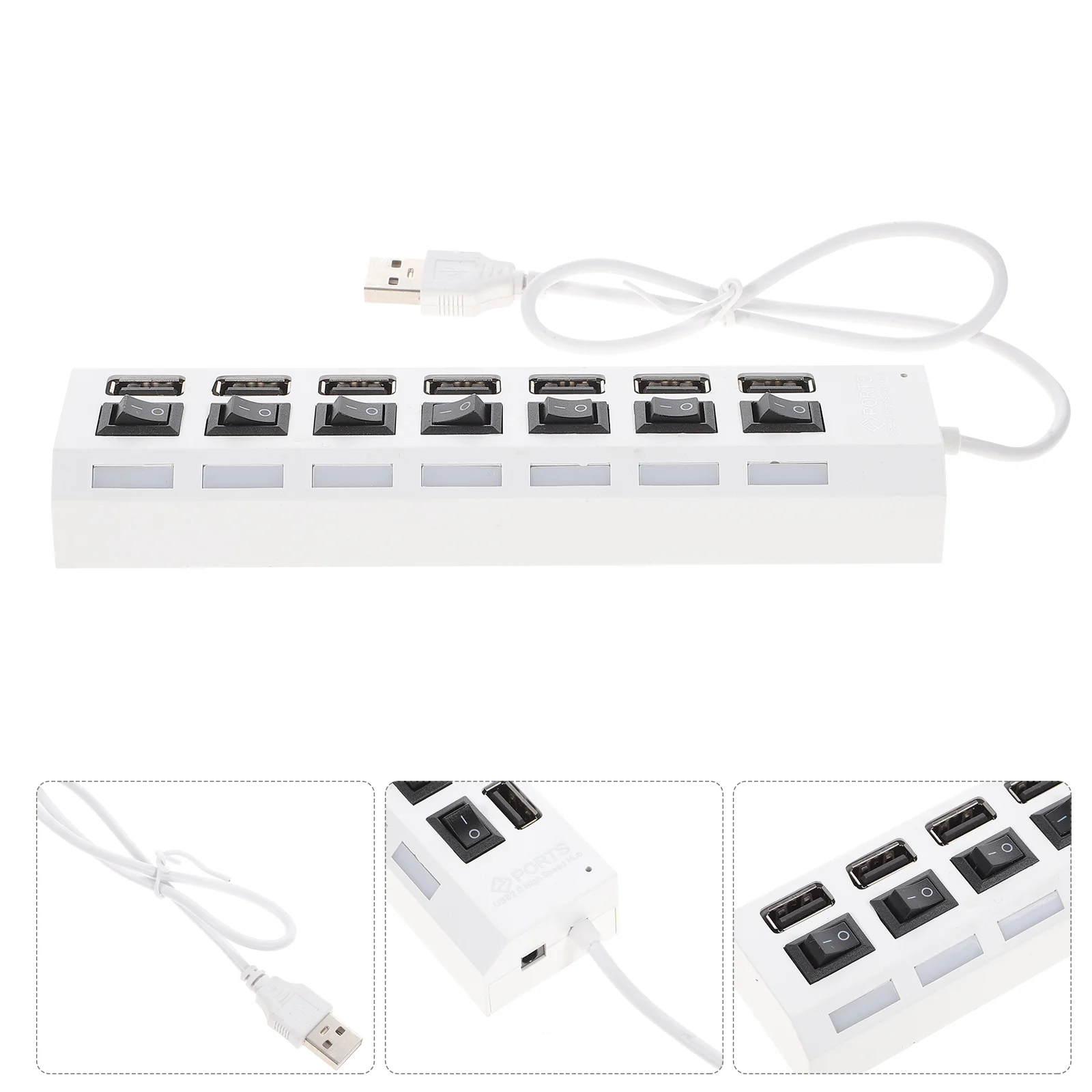 

Port 7 Line Concentration USB Splitter Multiport Dispenser Multiple Additional Ports Laptop Extension Cable Abs Hub