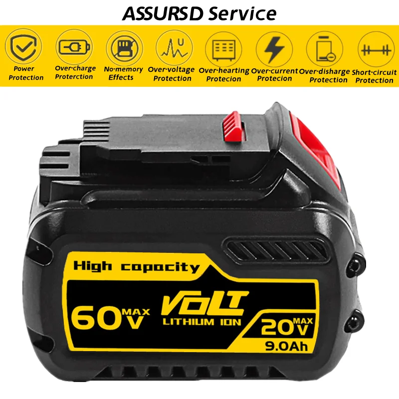 9000 мАч Dewalt FlexVolt 120 в 60 20 сменная батарея инструменты аккумулятор для дрели DCB606 DCB612